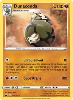 Carte Dunaconda de l'extension Épée et Bouclier, numéro 109/202