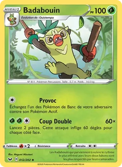 Carte Badabouin de l'extension Épée et Bouclier, numéro 12/202