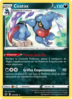 Carte Coatox de l'extension Épée et Bouclier, numéro 124/202