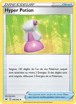Carte Hyper Potion de l'extension Épée et Bouclier, numéro 166/202