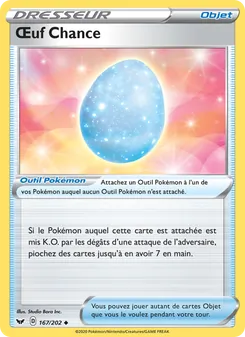 Carte Œuf Chance de l'extension Épée et Bouclier, numéro 167/202