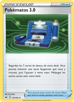 Carte Pokématos 3.0 de l'extension Épée et Bouclier, numéro 174/202