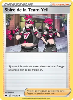Carte Sbire de la Team Yell de l'extension Épée et Bouclier, numéro 184/202