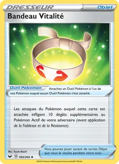Carte Bandeau Vitalité de l'extension Épée et Bouclier, numéro 185/202