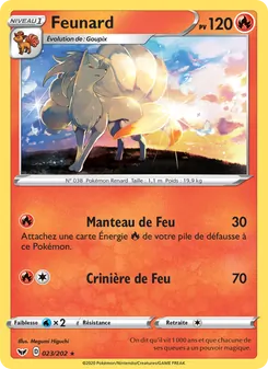 Carte Feunard de l'extension Épée et Bouclier, numéro 23/202