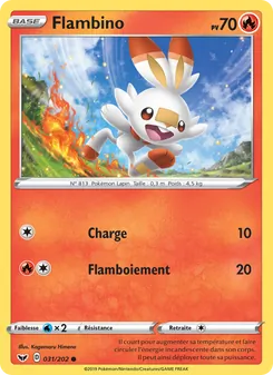 Carte Flambino de l'extension Épée et Bouclier, numéro 31/202