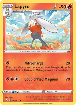 Carte Lapyro de l'extension Épée et Bouclier, numéro 32/202