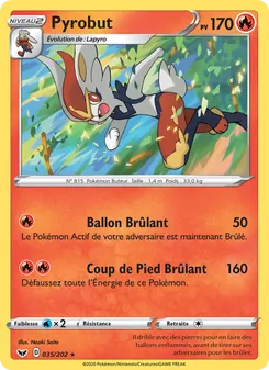 Carte Pyrobut de l'extension Épée et Bouclier, numéro 35/202