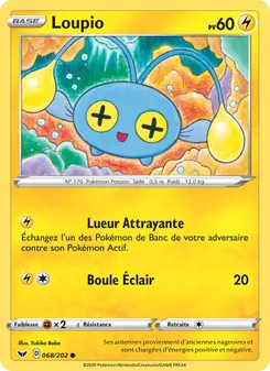 Carte Loupio de l'extension Épée et Bouclier, numéro 68/202