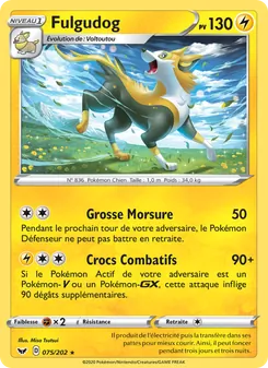 Carte Fulgudog de l'extension Épée et Bouclier, numéro 75/202