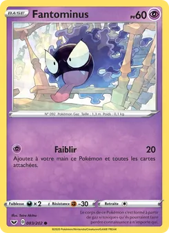 Carte Fantominus de l'extension Épée et Bouclier, numéro 83/202