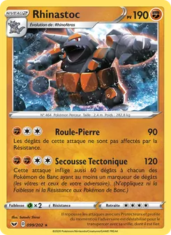 Carte Rhinastoc de l'extension Épée et Bouclier, numéro 99/202