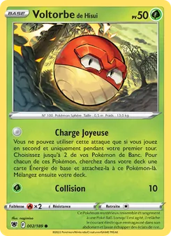 Carte Voltorbe de Hisui de l'extension Astres Radieux, numéro 002/189