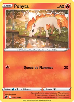 Carte Ponyta de l'extension Astres Radieux, numéro 021/189