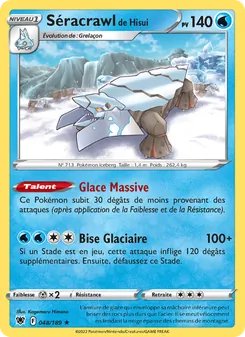 Carte Séracrawl de Hisui de l'extension Astres Radieux, numéro 048/189