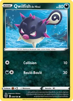 Carte Qwilfish de Hisui de l'extension Astres Radieux, numéro 088/189