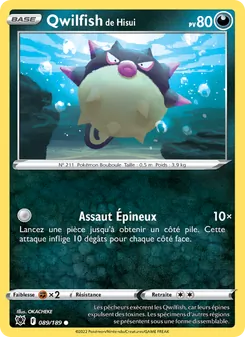 Carte Qwilfish de Hisui de l'extension Astres Radieux, numéro 089/189