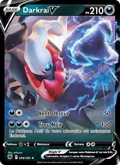 Carte Darkrai V de l'extension Astres Radieux, numéro 098/189
