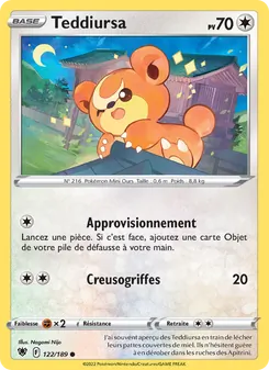 Carte Teddiursa de l'extension Astres Radieux, numéro 122/189