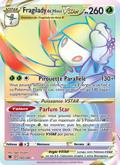 Carte Fragilady de Hisui VSTAR de l'extension Astres Radieux, numéro 190/189