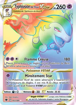 Carte Typhlosion de Hisui VSTAR de l'extension Astres Radieux, numéro 193/189