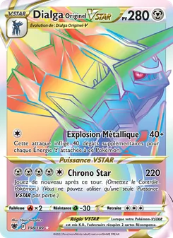 Carte Dialga Originel VSTAR de l'extension Astres Radieux, numéro 198/189