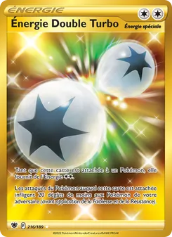 Carte Énergie Double Turbo de l'extension Astres Radieux, numéro 216/189