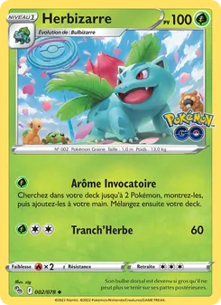 Carte Herbizarre de l'extension Pokémon GO, numéro 002/78