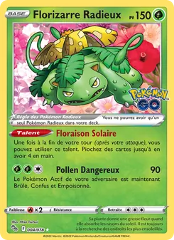 Carte Florizarre Radieux de l'extension Pokémon GO, numéro 004/78
