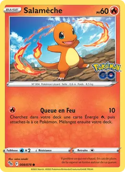 Carte Salamèche de l'extension Pokémon GO, numéro 008/78