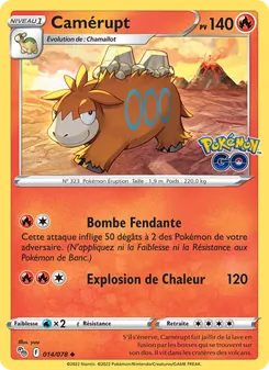 Carte Camérupt de l'extension Pokémon GO, numéro 014/78