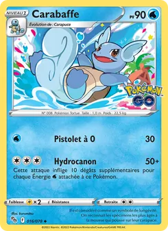Carte Carabaffe de l'extension Pokémon GO, numéro 016/78