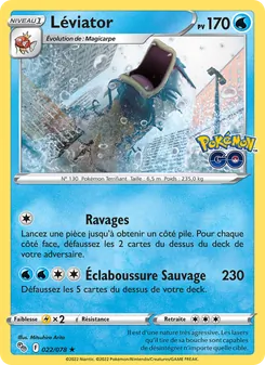 Carte Léviator de l'extension Pokémon GO, numéro 022/78