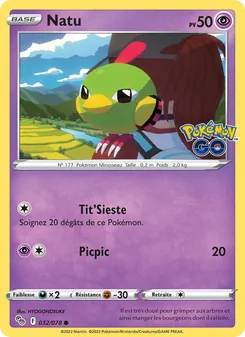 Carte Natu de l'extension Pokémon GO, numéro 032/78