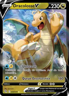 Carte Dracolosse V de l'extension Pokémon GO, numéro 049/78