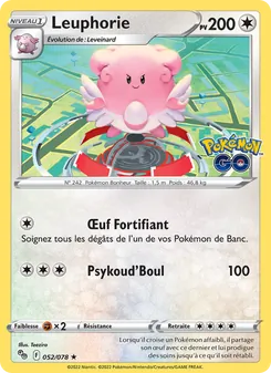 Carte Leuphorie de l'extension Pokémon GO, numéro 052/78