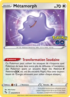 Carte Métamorph de l'extension Pokémon GO, numéro 053/78