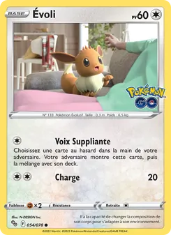 Carte Évoli de l'extension Pokémon GO, numéro 054/78