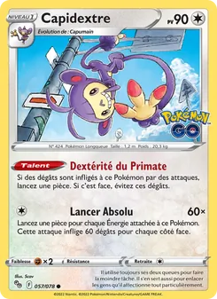 Carte Capidextre de l'extension Pokémon GO, numéro 057/78