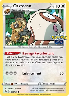 Carte Castorno de l'extension Pokémon GO, numéro 060/78