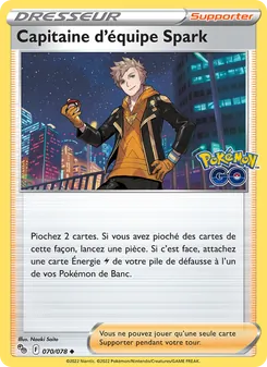 Carte Capitaine d'équipe Spark de l'extension Pokémon GO, numéro 070/78