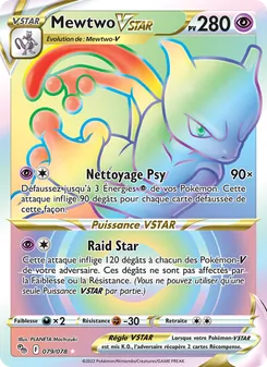 Carte Mewtwo VSTAR de l'extension Pokémon GO, numéro 079/78
