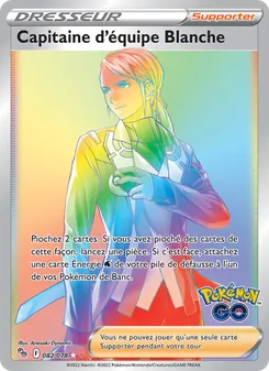 Carte Capitaine d'équipe Blanche de l'extension Pokémon GO, numéro 082/78