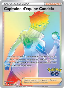 Carte Capitaine d'équipe Candela de l'extension Pokémon GO, numéro 083/78