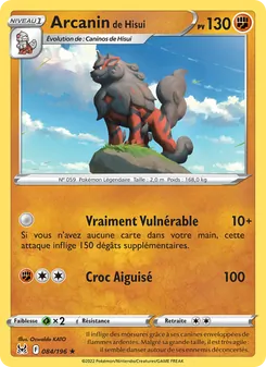 Carte Arcanin de Hisui de l'extension Origine Perdue, numéro 084/196