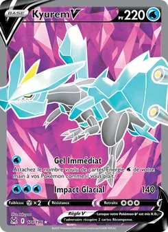 Carte Kyurem V de l'extension Origine Perdue, numéro 174/196