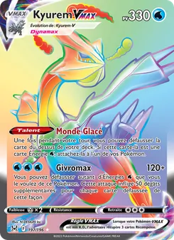 Carte Kyurem VMAX de l'extension Origine Perdue, numéro 197/196