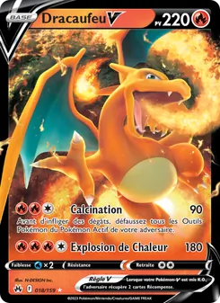 Carte Dracaufeu V de l'extension Zénith Suprême, numéro 018/159