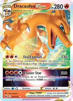 Carte Dracaufeu VSTAR de l'extension Zénith Suprême, numéro 019/159