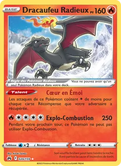 Carte Dracaufeu Radieux de l'extension Zénith Suprême, numéro 020/159